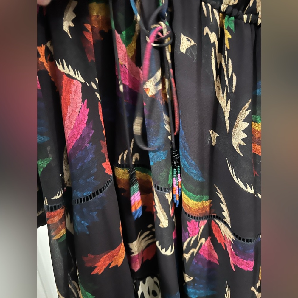 Farm Rio - Macaws Flight Tie-Neck Ankle Dress - Picture 9 of 11